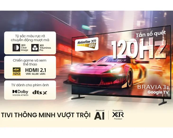 Google Tivi Sony 4K 55 inch K-55XR30M2