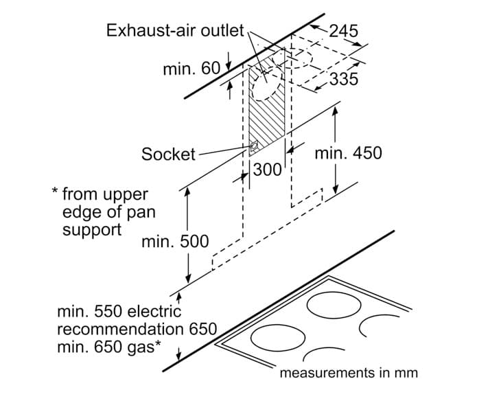 Máy hút mùi áp tường Bosch DWB98JQ50B