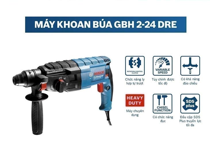 Máy khoan búa điện Bosch GBH 2-24 DRE