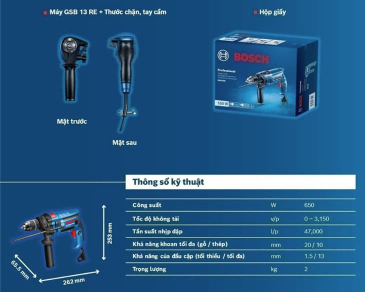 Máy khoan động lực Bosch GSB 13 RE