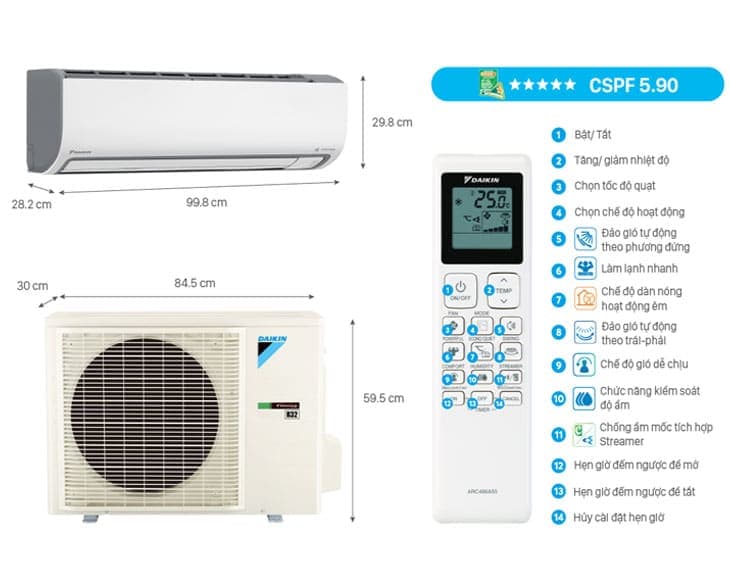 Máy lạnh Daikin Inverter 3 HP FTKF71ZVMV