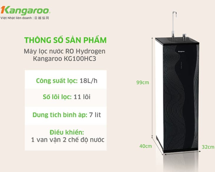 Máy lọc nước Hydrogen Kangaroo KG100HC3