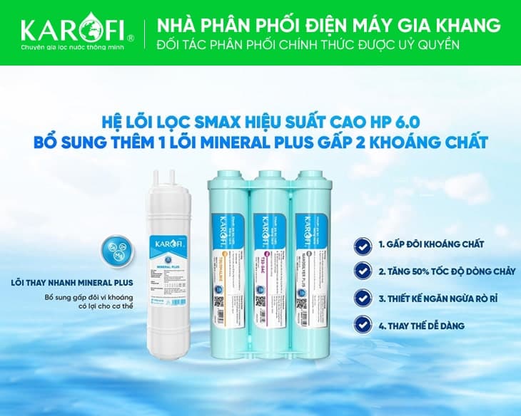 Máy lọc nước nóng lạnh Karofi KAD-D66S