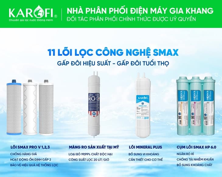 Máy lọc nước nóng lạnh Karofi KAD-D66S