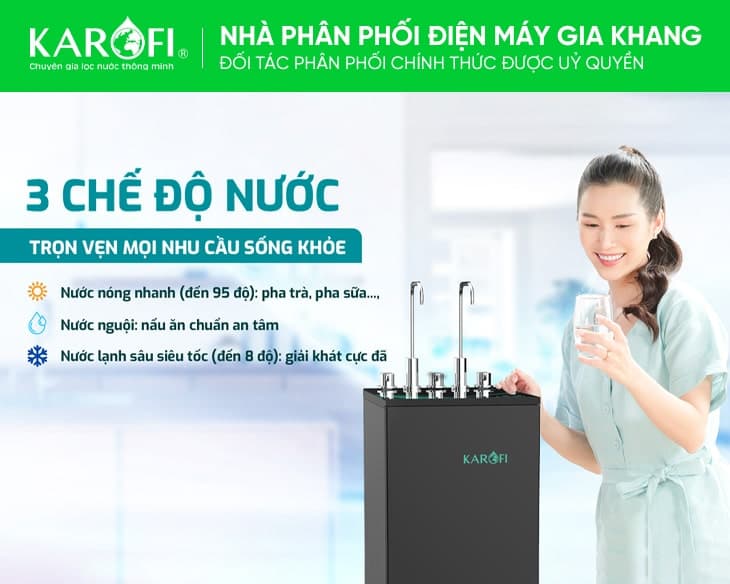 Máy lọc nước nóng lạnh Karofi KAD-M68