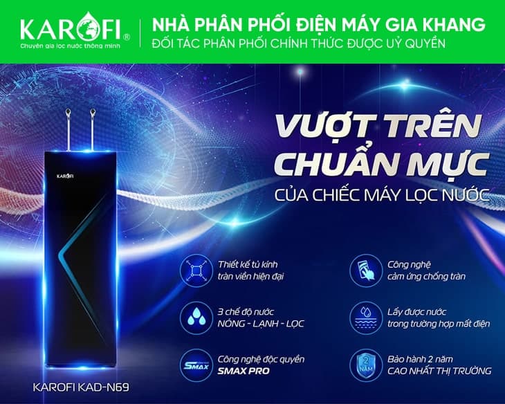 Máy Lọc Nước Nóng Lạnh Karofi KAD-N69