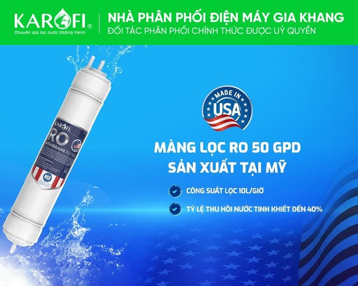 Máy lọc nước RO Karofi KAQ-U65