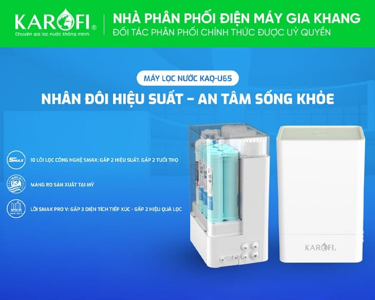 Máy lọc nước RO Karofi KAQ-U65