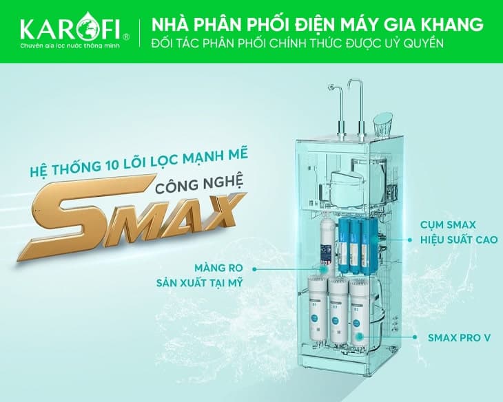 Máy lọc nước RO nóng lạnh Karofi KAD-N91